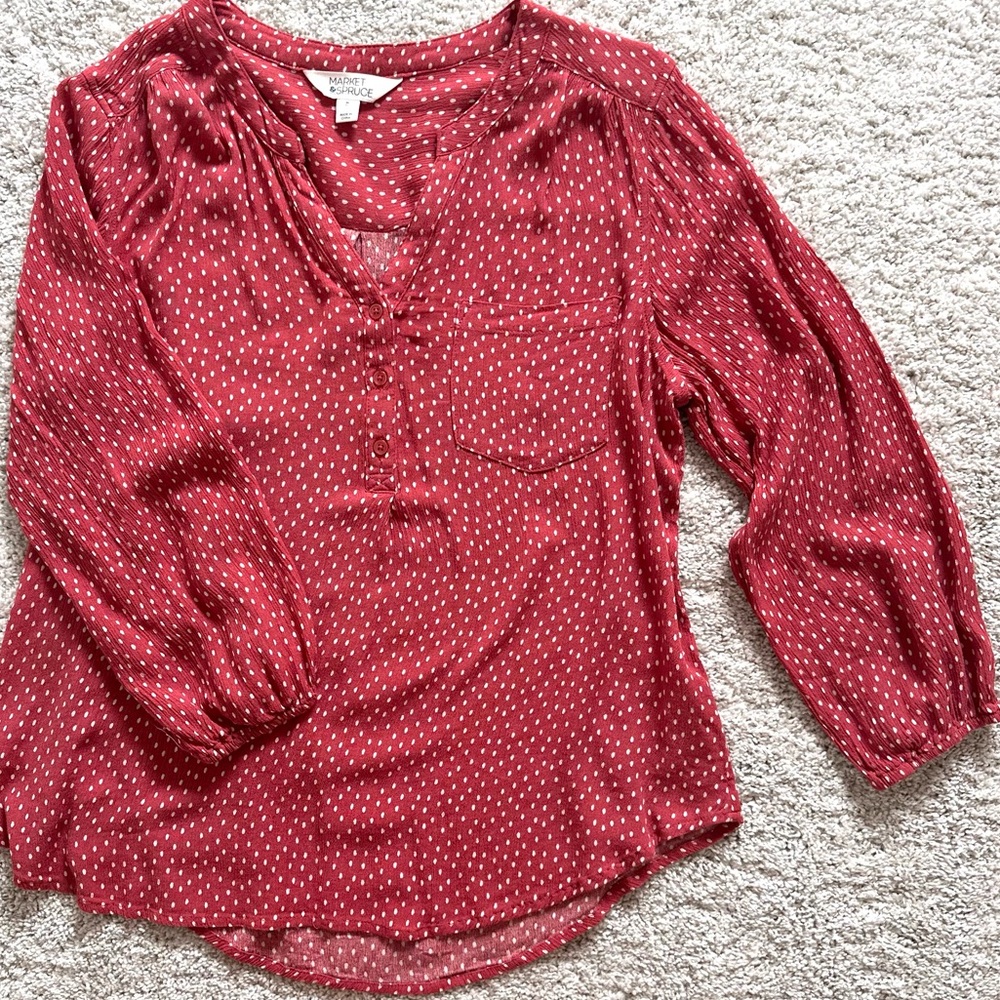 Dusty Rose Patterned Blouse